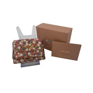 Miu Miu Floral Print Tri-Fold Compact Wallet – Full Set